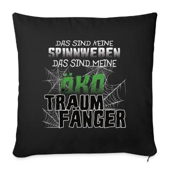 Öko Traumfänger - Spinne Schlaf Natur Geschenk - Sofakissenbezug 45 x 45 cm - Schwarz - Vorne