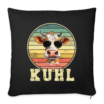 Kuh Kühe - Sofakissenbezug 45 x 45 cm - Schwarz - Vorne