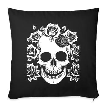 Horror Schädel Schädel Kunst Schädel Gothic Heavy Metal - Sofakissenbezug 45 x 45 cm - Schwarz - Vorne