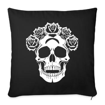 Horreur Crâne Crâne Art Crâne Gothique Heavy Metal - Housse de coussin décorative 45 x 45 cm - noir - Devant