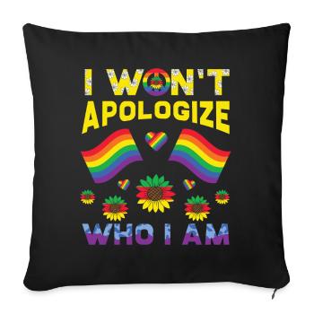 LGBT, rainbow, pride - Sofa pillowcase 17,3'' x 17,3'' (45 x 45 cm) - black - Front