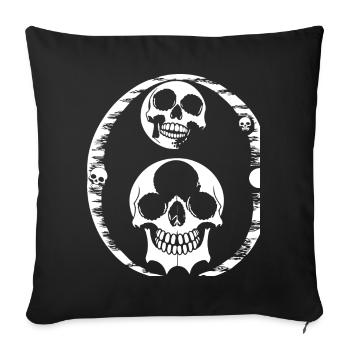 Horror Schädel Schädel Kunst Schädel Gothic Heavy Metal - Sofakissenbezug 45 x 45 cm - Schwarz - Vorne
