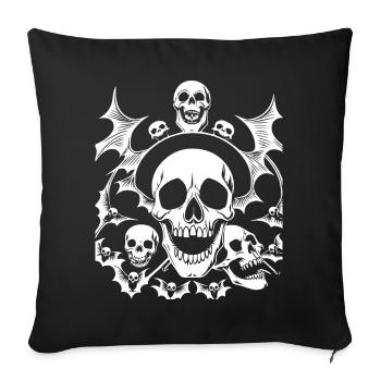 Horror Schädel Schädel Kunst Schädel Gothic Heavy Metal - Sofakissenbezug 45 x 45 cm - Schwarz - Vorne