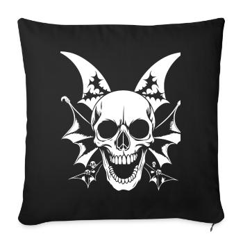 Horreur Crâne Crâne Art Crâne Gothique Heavy Metal - Housse de coussin décorative 45 x 45 cm - noir - Devant