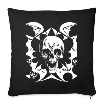 Horreur Crâne Crâne Art Crâne Gothique Heavy Metal - Housse de coussin décorative 45 x 45 cm - noir - Devant