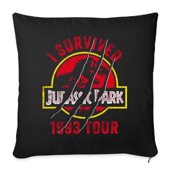 Jurassic Park Zerkraztes Logo I Survived 1993 Tour - Sofakissenbezug 45 x 45 cm - Schwarz - Vorne