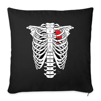 SKELETON - Sofa pillowcase 17,3'' x 17,3'' (45 x 45 cm) - black - Front
