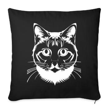 Lustige Katzensilhouette Freche Spaßkatzen - Sofakissenbezug 45 x 45 cm - Schwarz - Vorne