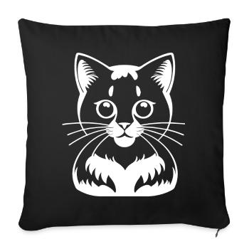 Funny Cat Silhouette Cheeky Fun Cats - Sofa pillowcase 17,3'' x 17,3'' (45 x 45 cm) - black - Front