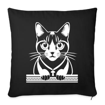 Funny Cat Silhouette Cheeky Fun Cats - Sofa pillowcase 17,3'' x 17,3'' (45 x 45 cm) - black - Front