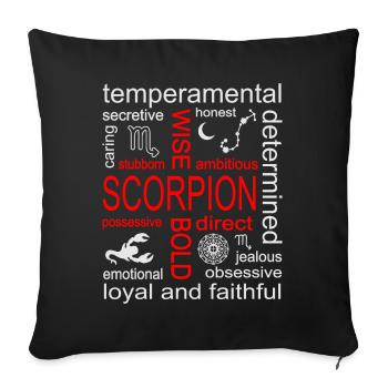 Scorpion Zodiac Sign - Sofa pillowcase 17,3'' x 17,3'' (45 x 45 cm) - black - Front