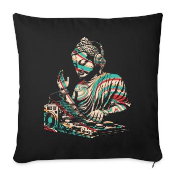 DJ Buddha - Sofa pillowcase 17,3'' x 17,3'' (45 x 45 cm) - black - Front