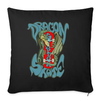 Raie dragon - Housse de coussin décorative 45 x 45 cm - noir - Devant