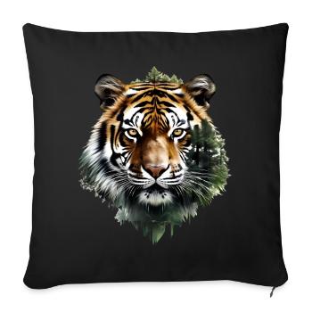 Tiger - Sofa pillowcase 17,3'' x 17,3'' (45 x 45 cm) - black - Front