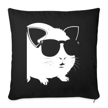 Cochon d’Inde drôle avec des lunettes de soleil Cochons d’Inde - Housse de coussin décorative 45 x 45 cm - noir - Devant