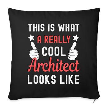 Architect - Sofa pillowcase 17,3'' x 17,3'' (45 x 45 cm) - black - Front