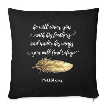 Christian Quote - Sofa pillowcase 17,3'' x 17,3'' (45 x 45 cm) - black - Front