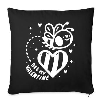 Bee My Valentine Valentine's Day Love Partner Bee - Sofa pillowcase 17,3'' x 17,3'' (45 x 45 cm) - black - Front