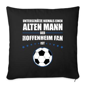 Alter Mann - Hoffenheim Fan | Retro Vintage Design - Sofakissenbezug 45 x 45 cm - Schwarz - Vorne