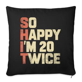 40e cadeau d’anniversaire 40e anniversaire citation - Housse de coussin décorative 45 x 45 cm - noir - Devant
