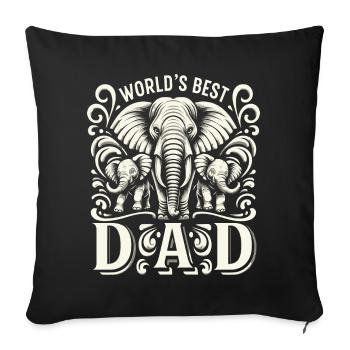 Best Dad Ever Father's Day Elephant Family - Sofa pillowcase 17,3'' x 17,3'' (45 x 45 cm) - black - Front