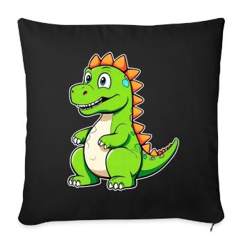 Dinosaure comique mignon - Housse de coussin décorative 45 x 45 cm - noir - Devant