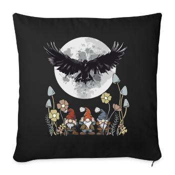 Lune Corbeau Fantaisie Conte de fées Personnage Troll Fable Enfant - Housse de coussin décorative 45 x 45 cm - noir - Devant