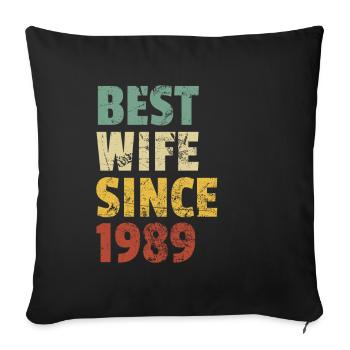 Meilleure femme depuis 1989 Anniversaire drôle Anniversaire - Housse de coussin décorative 45 x 45 cm - noir - Devant