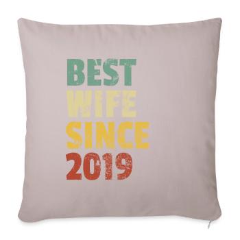 Beste Ehefrau seit 2019 Lustiger Jahrestag Geburtstag - Sofakissenbezug 45 x 45 cm - helles Taupe - Vorne