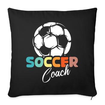 Retro Soccer Coach Soccer Game Team Icon - Sofa pillowcase 17,3'' x 17,3'' (45 x 45 cm) - black - Front