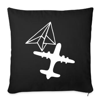 Rêve de grandeur (blanc) - Housse de coussin décorative 45 x 45 cm - noir - Devant