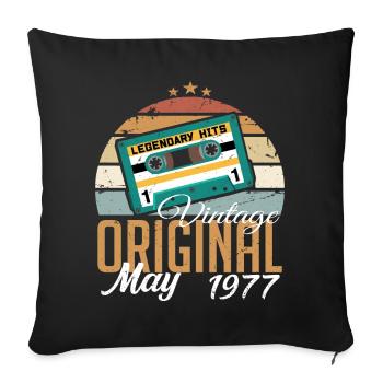 Cadeau d’anniversaire mai 1977 mai - mai 1977 - Housse de coussin décorative 45 x 45 cm - noir - Devant