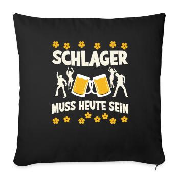 Schlager Tshirt Women's Schlager Party Costume Party - Sofa pillowcase 17,3'' x 17,3'' (45 x 45 cm) - black - Front