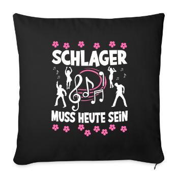 Schlager Tshirt Women's Schlager Party Costume Party - Sofa pillowcase 17,3'' x 17,3'' (45 x 45 cm) - black - Front