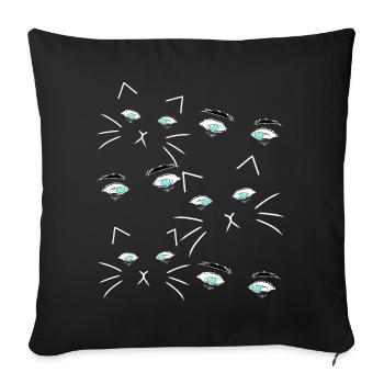 Fantasy Cat Eyes Face Cat Owner Cats - Sofa pillowcase 17,3'' x 17,3'' (45 x 45 cm) - black - Front