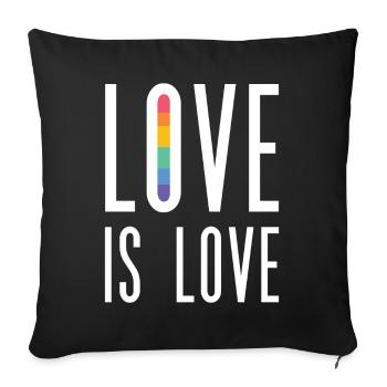 Mois de la fierté LGBT - Love is Love - Housse de coussin décorative 45 x 45 cm - noir - Devant