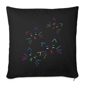 Les chats font face à LGBT - Housse de coussin décorative 45 x 45 cm - noir - Devant