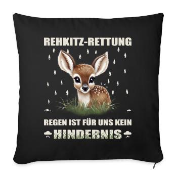Fawn rescue - Sofa pillowcase 17,3'' x 17,3'' (45 x 45 cm) - black - Front