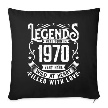 Légendaire Depuis 1970 Né en 1970 Cadeau 1970 - Housse de coussin décorative 45 x 45 cm - noir - Devant