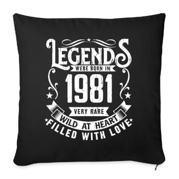 Légendaire Depuis 1981 Né en 1981 Cadeau 1981 - Housse de coussin décorative 45 x 45 cm - noir - Devant