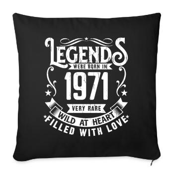 Légendaire Depuis 1971 Né en 1971 Cadeau 1971 - Housse de coussin décorative 45 x 45 cm - noir - Devant