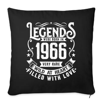 Legendary since 1966 Born in 1966 Gift 1966 - Sofa pillowcase 17,3'' x 17,3'' (45 x 45 cm) - black - Front