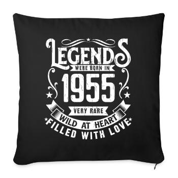 Légendaire Depuis 1955 Né en 1955 Cadeau 1955 - Housse de coussin décorative 45 x 45 cm - noir - Devant