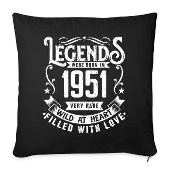 Légendaire Depuis 1951 Né en 1951 Cadeau 1951 - Housse de coussin décorative 45 x 45 cm - noir - Devant