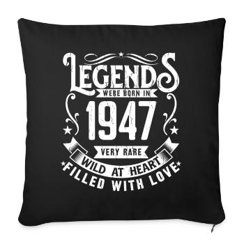 Légendaire Depuis 1947 Né en 1947 Cadeau 1947 - Housse de coussin décorative 45 x 45 cm - noir - Devant