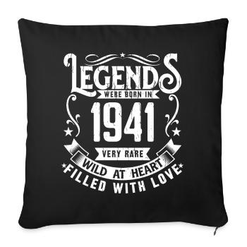 Legendary since 1941 Born in 1941 Gift 1941 - Sofa pillowcase 17,3'' x 17,3'' (45 x 45 cm) - black - Front
