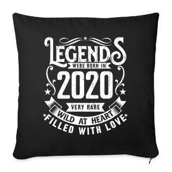 Legendary Since 2020 Born In 2020 Gift 2020 - Sofa pillowcase 17,3'' x 17,3'' (45 x 45 cm) - black - Front