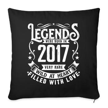 Légendaire Depuis 2017 Né en 2017 Cadeau 2017 - Housse de coussin décorative 45 x 45 cm - noir - Devant