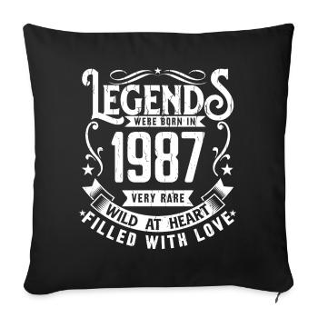 Légendaire Depuis 1987 Né en 1987 Cadeau 1987 - Housse de coussin décorative 45 x 45 cm - noir - Devant