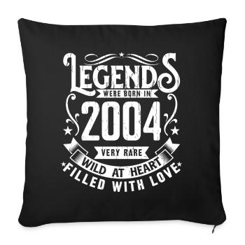Legendary since 2004 born in 2004 Gift 2004 - Sofa pillowcase 17,3'' x 17,3'' (45 x 45 cm) - black - Front